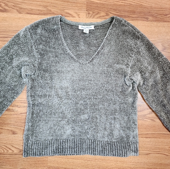 Tommy Bahama Green V-Neck Puff Sleeve Chenille  Sweater | Size XS - Picture 4 of 9